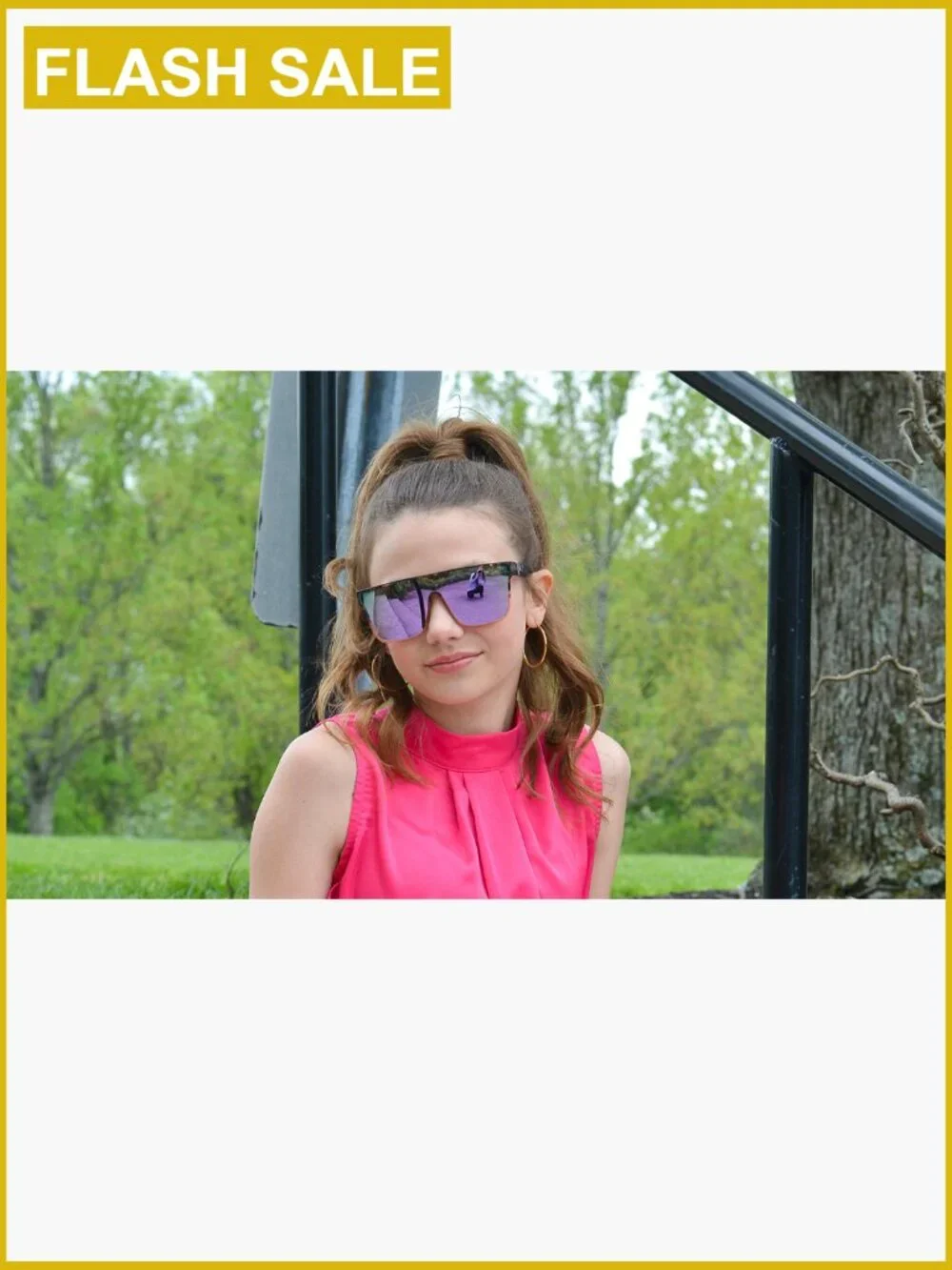 Oversized Mirrored Shield Sunglasses UV400 Square Frame Unisex